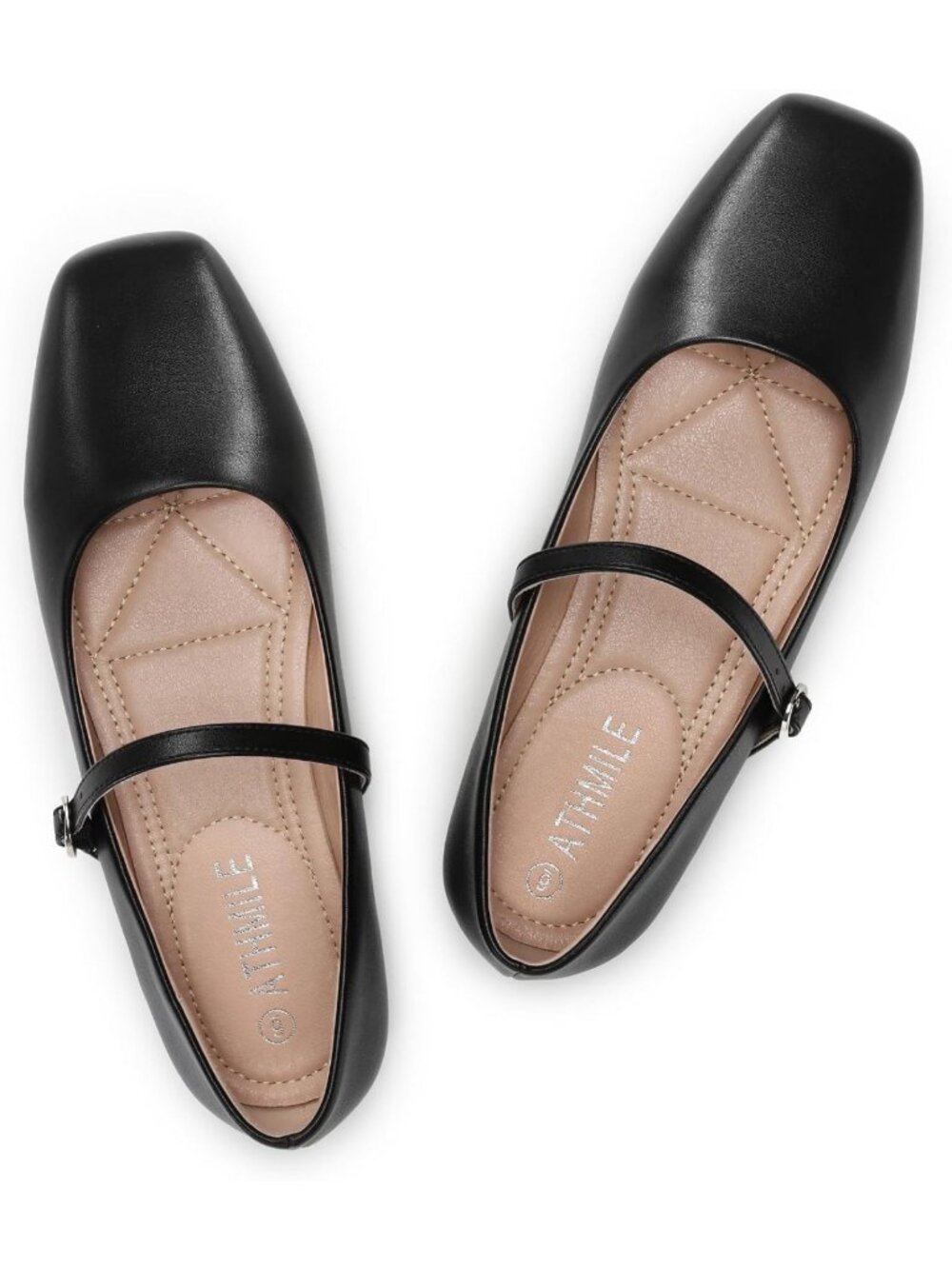 Stylish Women's Mary Jane Ballet Flats, Square Toe Design, Comfortable Everyday